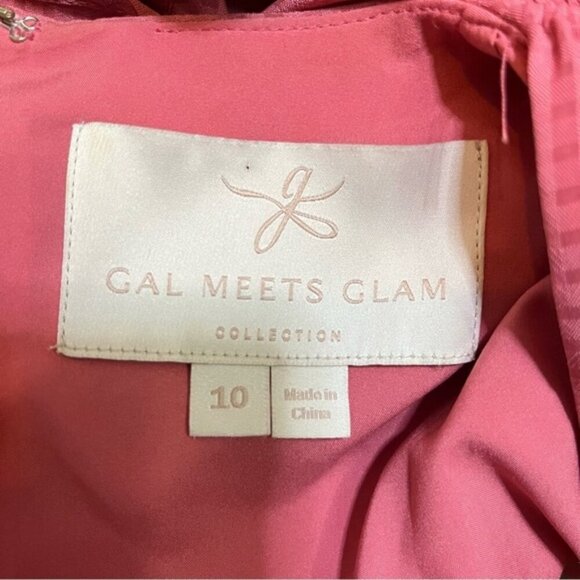 Gal Meets Glam Angelica Pleated Ruched Shoulder Dress Dried Rose Pink Size 10 - Picture 6 of 8